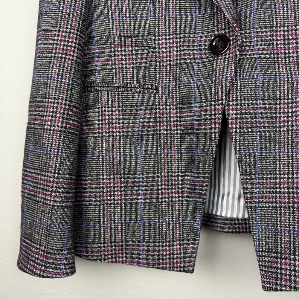 Veronica Beard Plaid Wool Brock Blazer Tuli Wide Pants Set - Picture 5 of 10